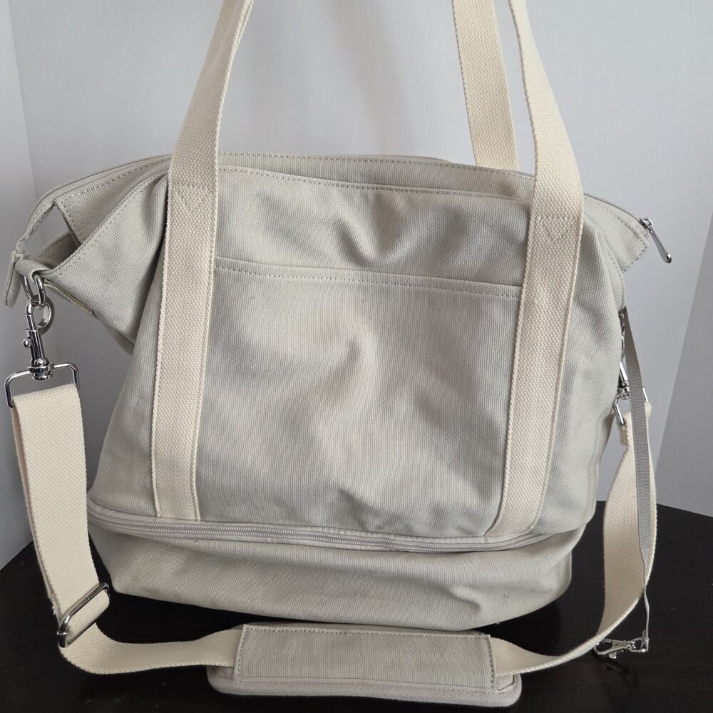 Lo & Sons Catalina Deluxe Tote Canvas Travel Weekender Gym Crossbody Bag Gray